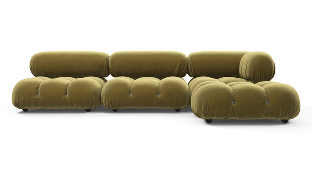 Bellini Sectional - Mario Bellini Sectional, Right Chaise, Olive Gold Velvet