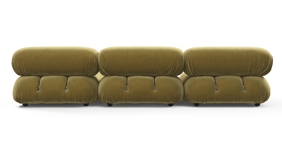 Bellini Sectional - Mario Bellini Sectional, Right Chaise, Olive Gold Velvet