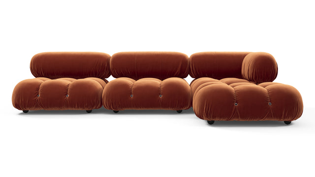 Belia - Belia Sectional, Right Chaise, Spice Velvet