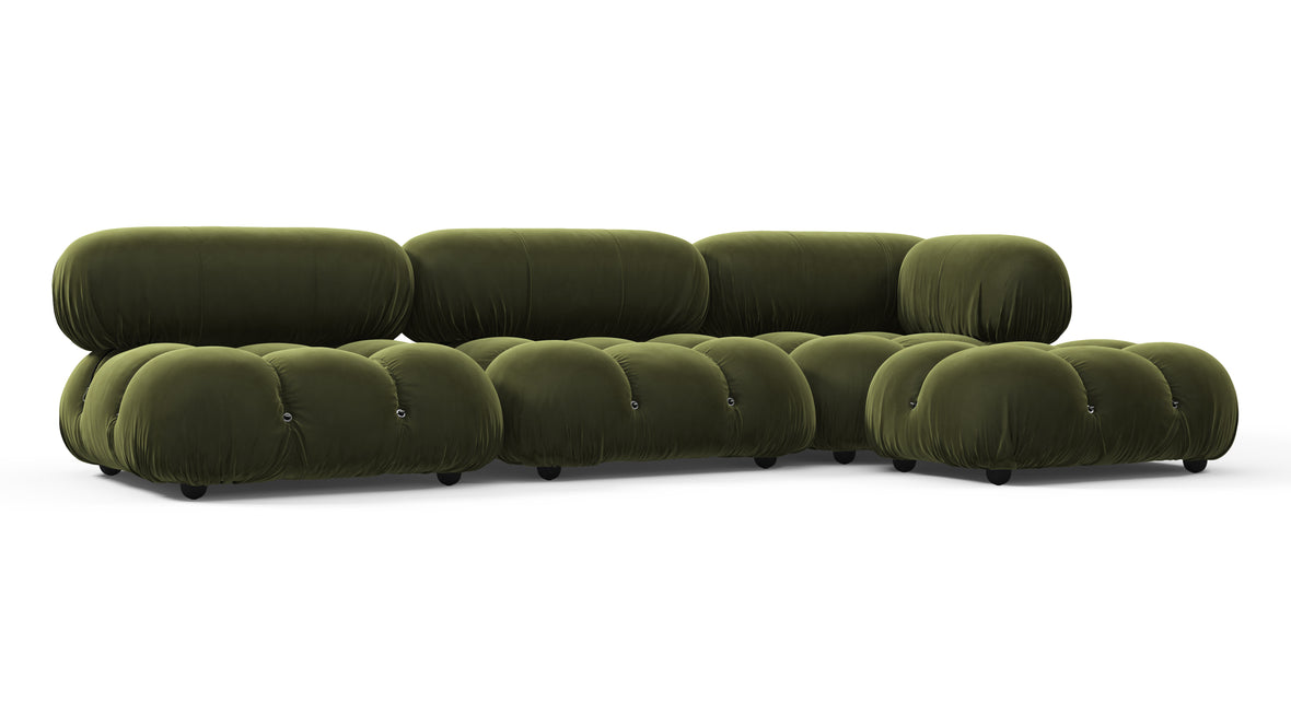 Belia - Belia Sectional, Right Chaise, Thyme Luxe Velvet