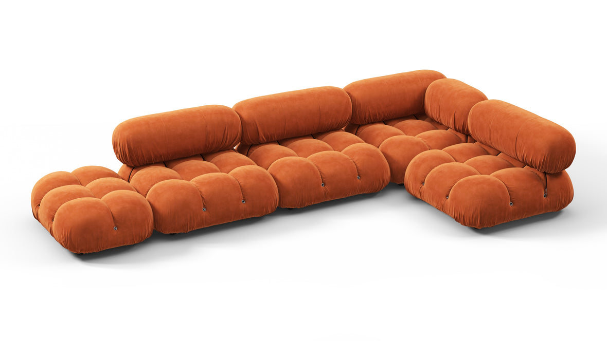 Belia - Belia Sectional, Right Corner, Apricot Velvet