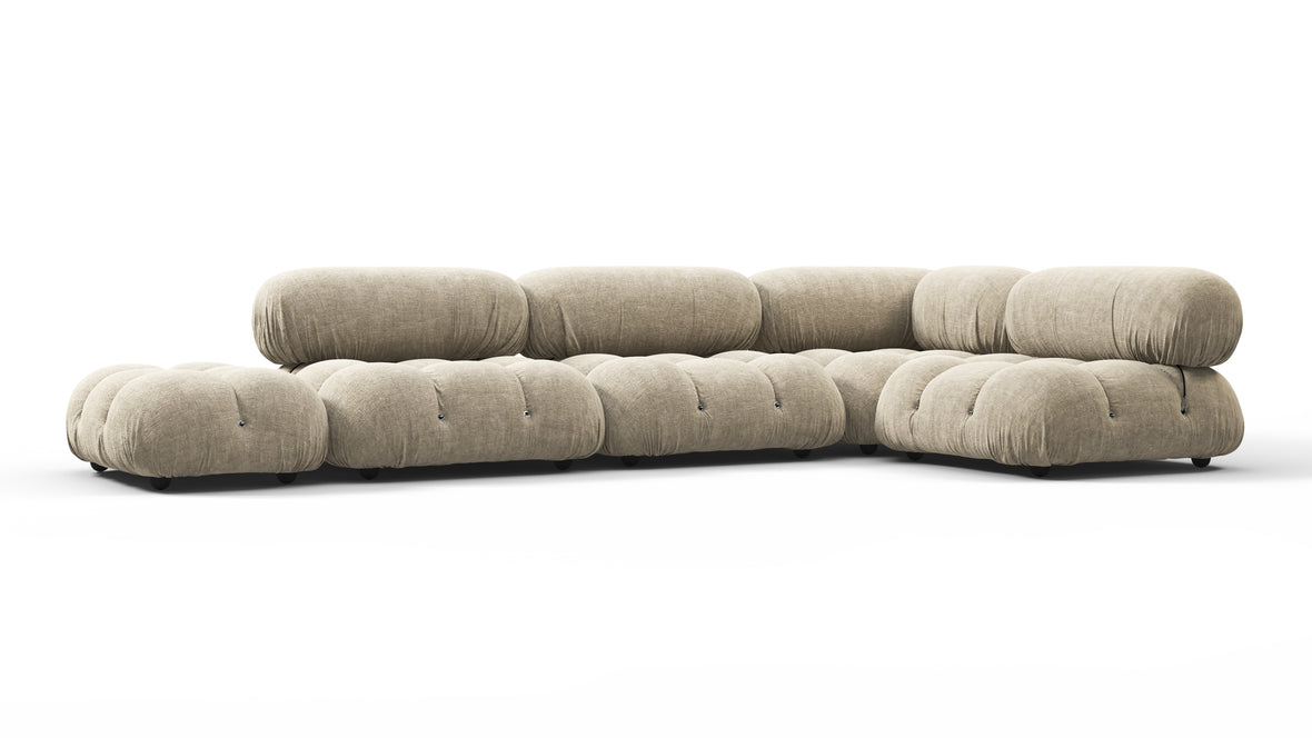 Belia - Belia Sectional, Right Corner, Beige Gray Chenille