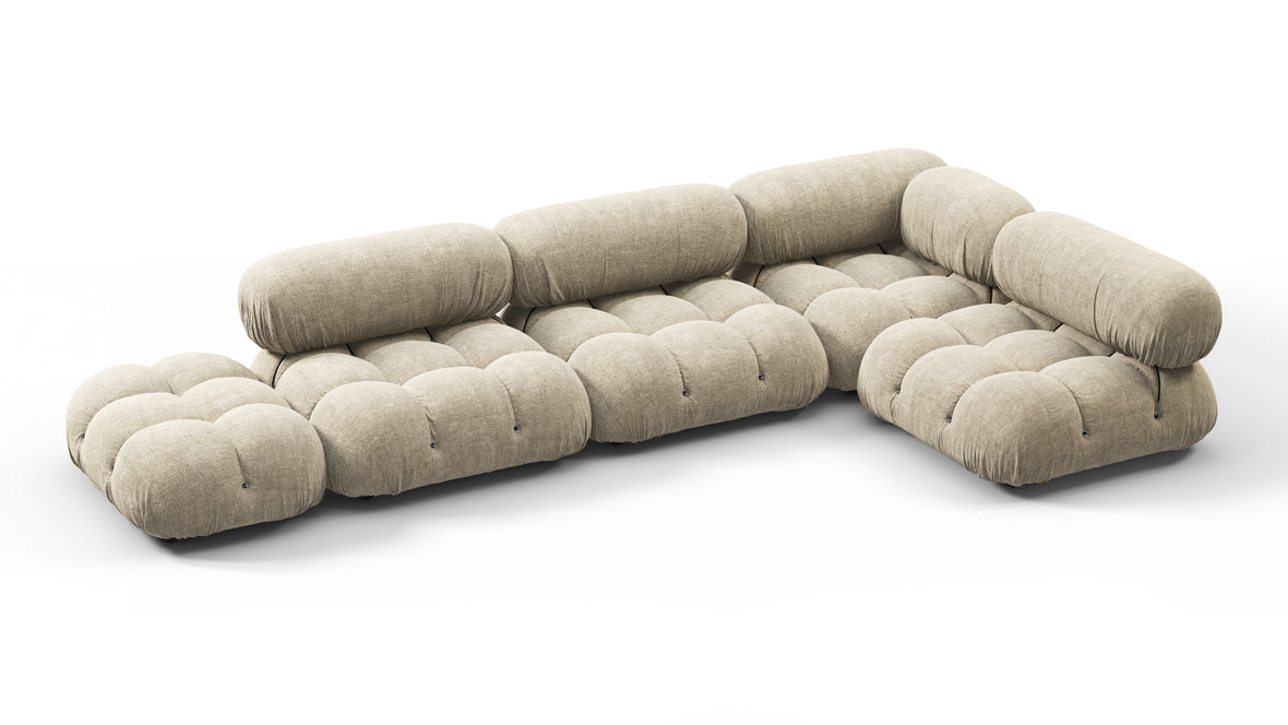 Belia - Belia Sectional, Right Corner, Beige Gray Chenille