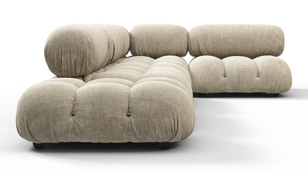 Belia - Belia Sectional, Right Corner, Beige Gray Chenille