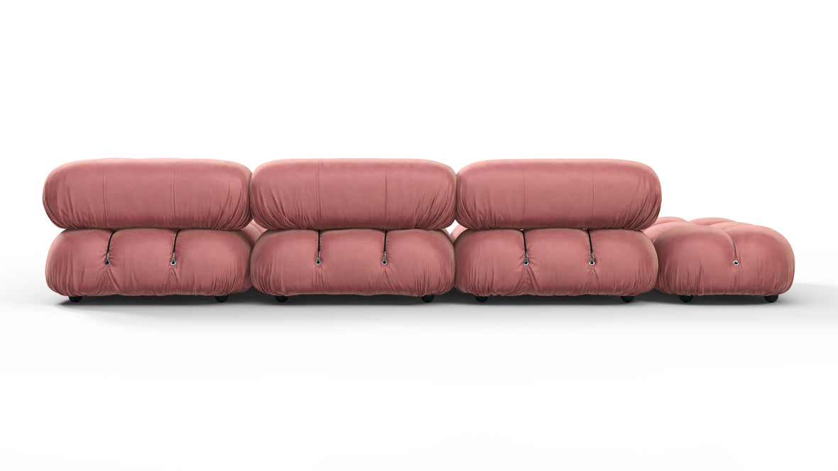 Belia - Belia Sectional, Right Corner, Blush Pink Velvet