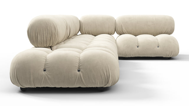 Belia - Belia Sectional, Right Corner, Eggshell Vegan Suede