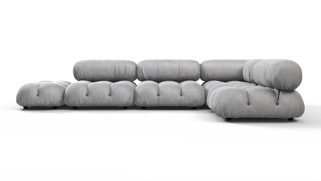 Belia - Belia Sectional, Right Corner, Light Gray Velvet