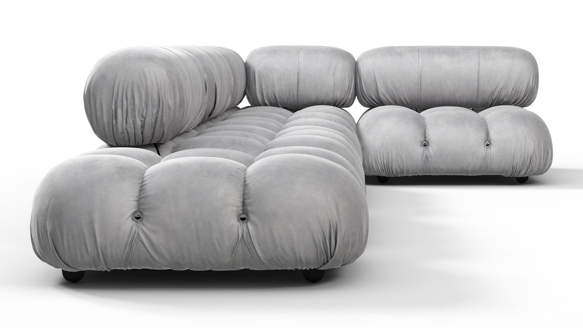 Belia - Belia Sectional, Right Corner, Light Gray Velvet