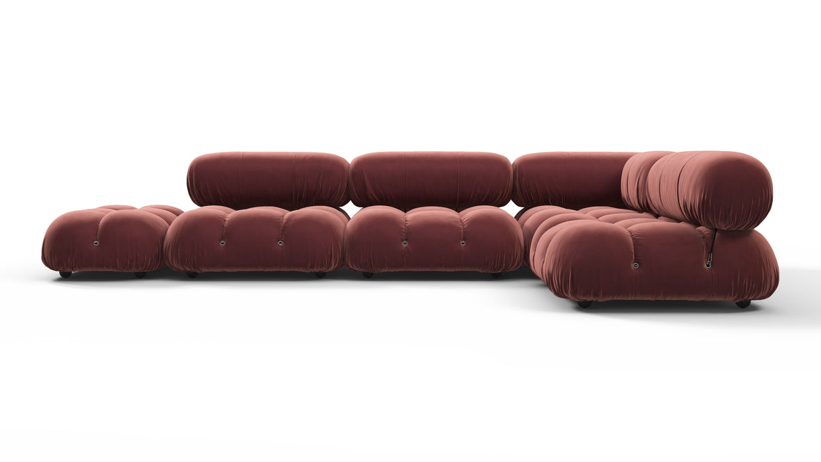 Belia - Belia Sectional, Right Corner, Maroon Velvet