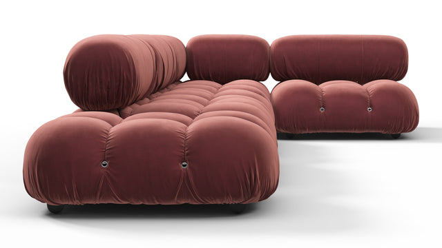 Belia - Belia Sectional, Right Corner, Maroon Velvet