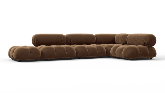 Belia - Belia Sectional, Right Corner, Mocha Velvet