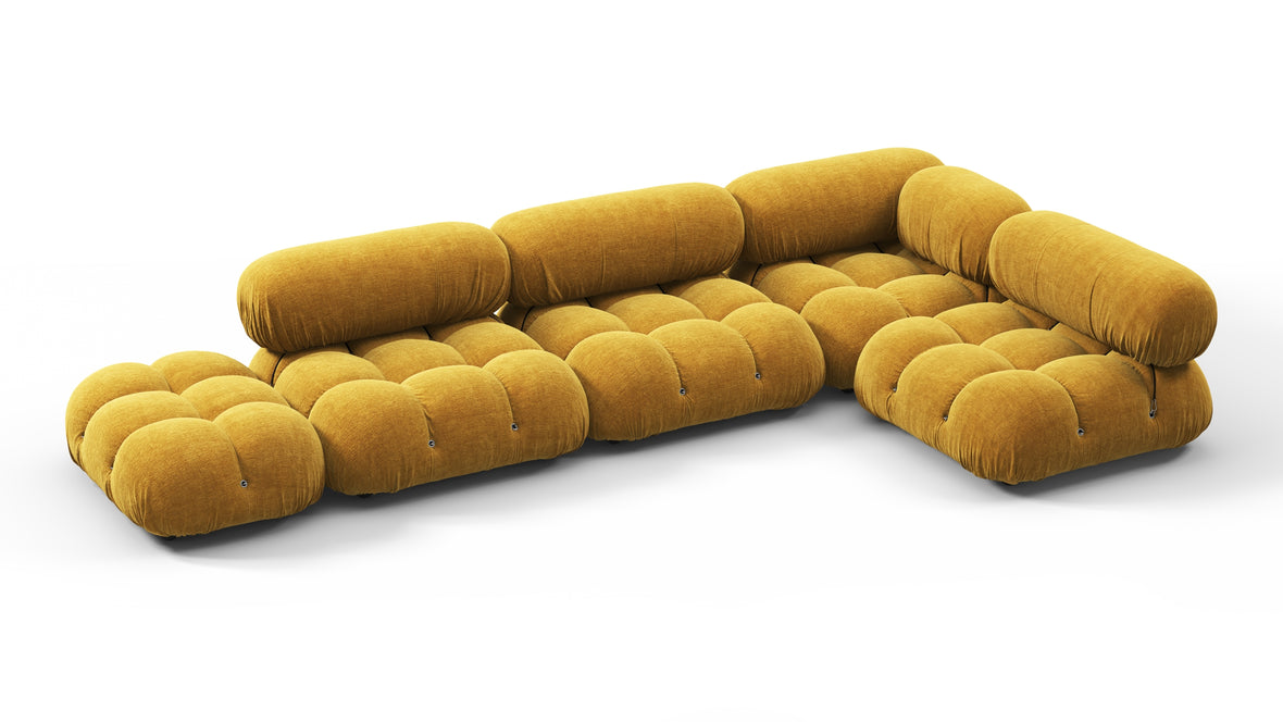 Belia - Belia Sectional, Right Corner, Mustard Yellow Chenille