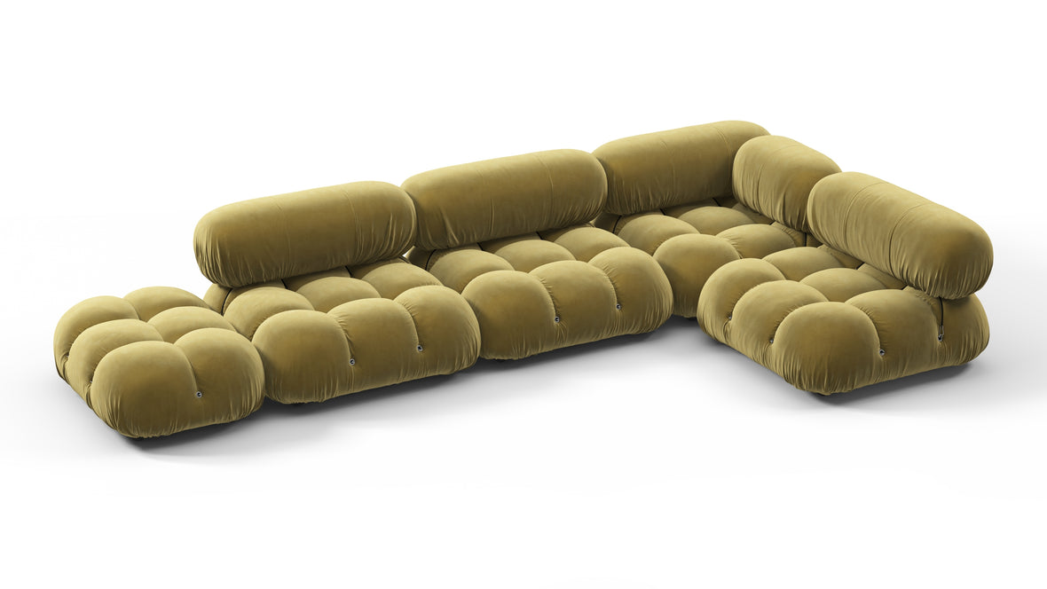 Belia - Belia Sectional, Right Corner, Olive Gold Velvet