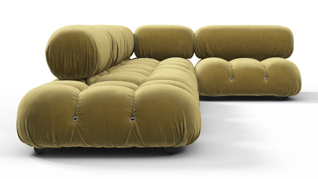 Bellini Sectional - Mario Bellini Sectional, Right Corner, Olive Gold Velvet