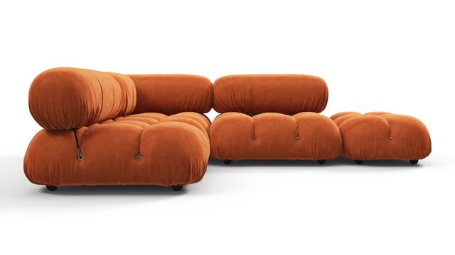 Belia - Belia Sectional, Small Left Corner, Apricot Velvet