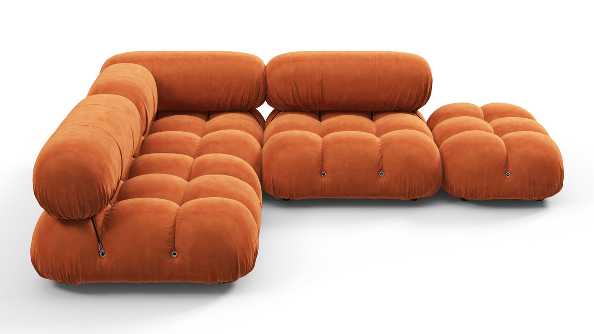 Belia - Belia Sectional, Small Left Corner, Apricot Velvet