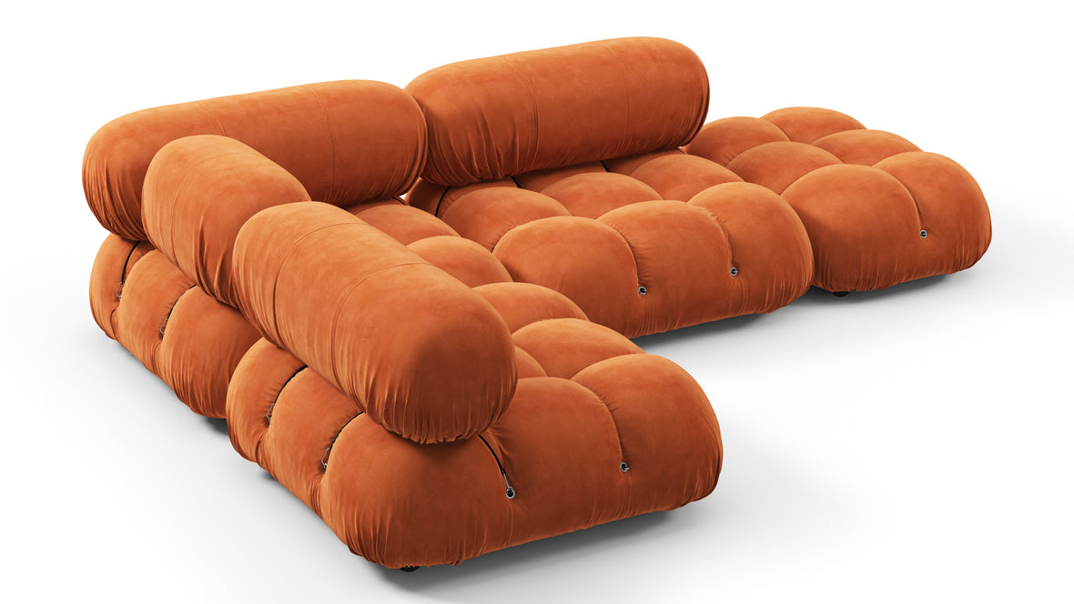 Belia - Belia Sectional, Small Left Corner, Apricot Velvet