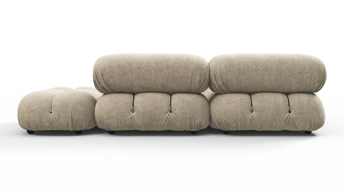 Belia - Belia Sectional, Small Left Corner, Beige Gray Chenille