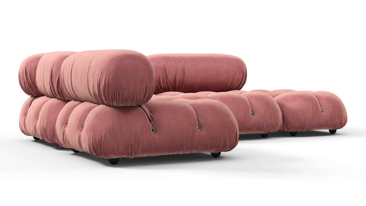 Belia - Belia Sectional, Small Left Corner, Blush Pink Velvet