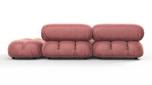 Belia - Belia Sectional, Small Left Corner, Blush Pink Velvet