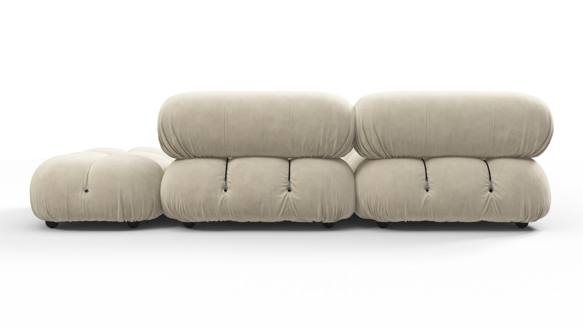 Belia - Belia Sectional, Small Left Corner, Eggshell Vegan Suede