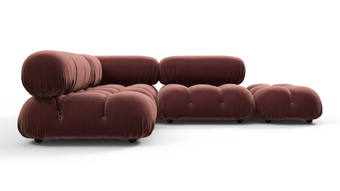 Belia - Belia Sectional, Small Left Corner, Maroon Velvet