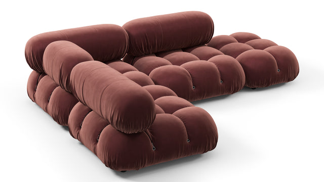 Belia - Belia Sectional, Small Left Corner, Maroon Velvet