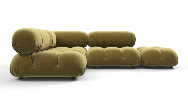 Bellini Sectional - Mario Bellini Sectional, Small Left Corner, Olive Gold Velvet