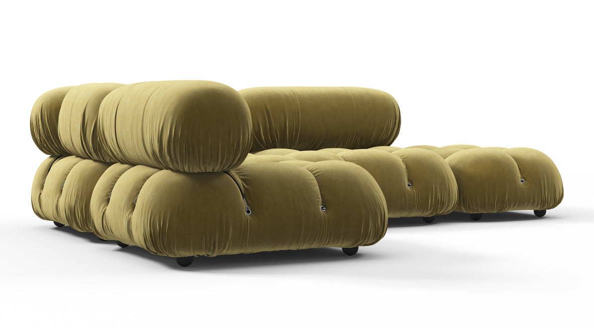 Belia - Belia Sectional, Small Left Corner, Olive Gold Velvet