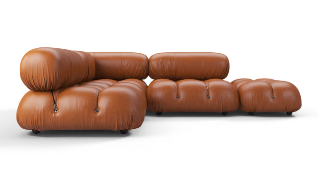 Belia - Belia Sectional, Small Left Corner, Tan Premium Leather