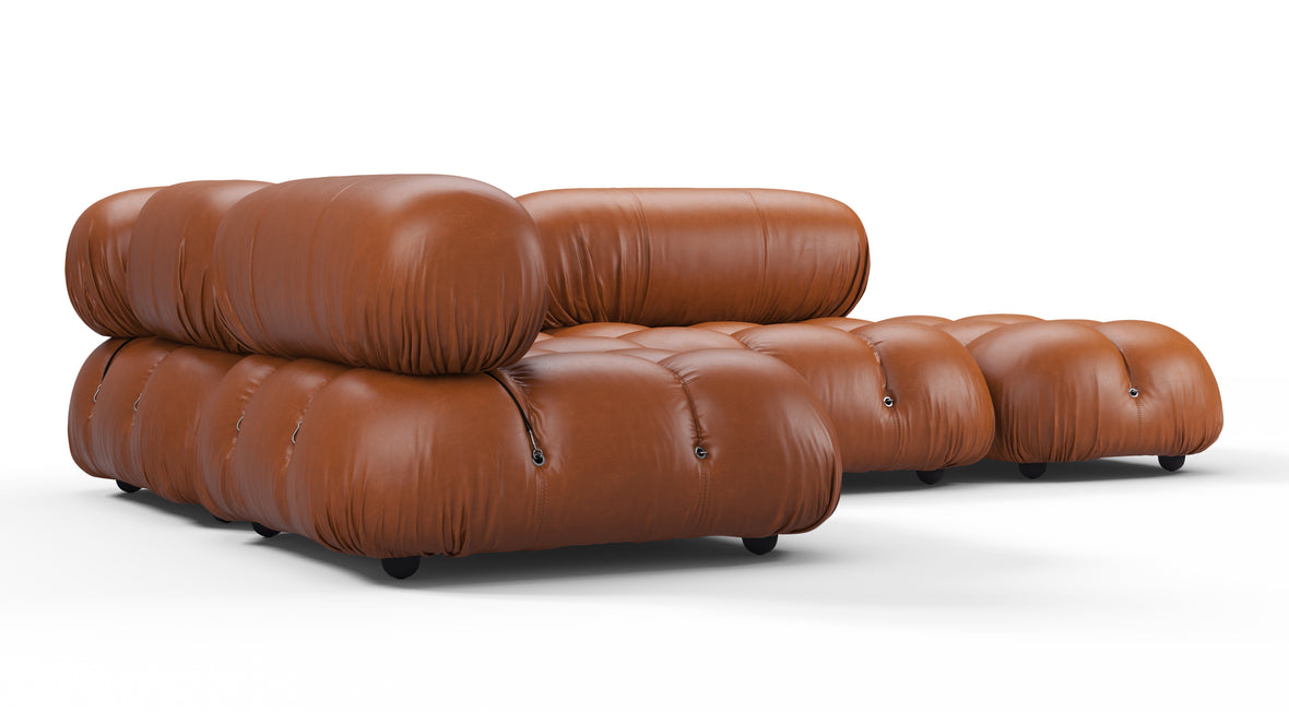 Belia - Belia Sectional, Small Left Corner, Tan Premium Leather