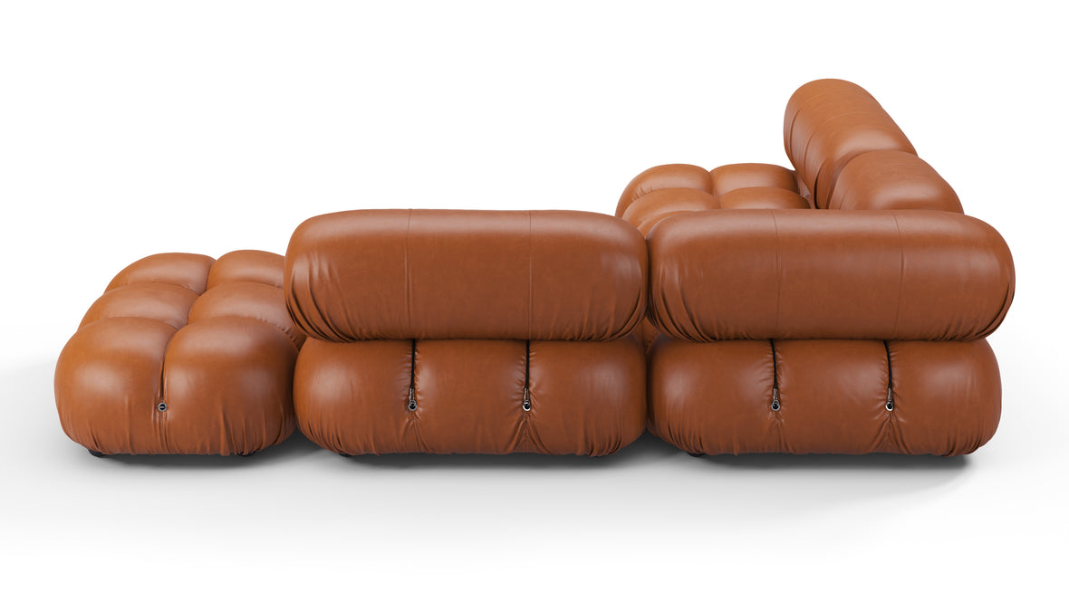 Belia - Belia Sectional, Small Left Corner, Tan Premium Leather