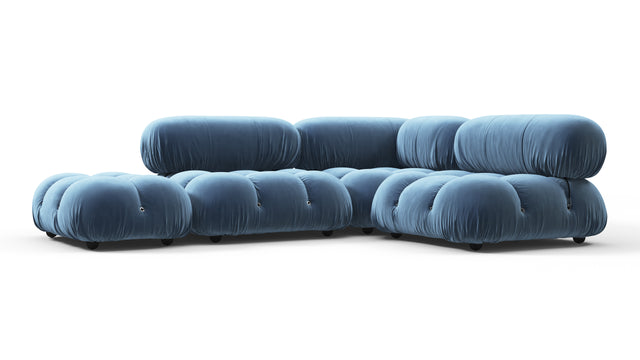 Belia - Belia Sectional, Small Right Corner, Aegean Blue Velvet