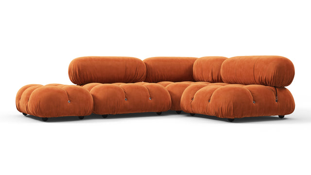 Belia - Belia Sectional, Small Right Corner, Apricot Velvet