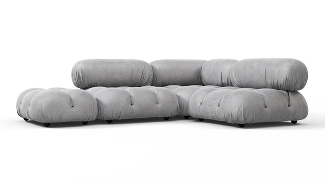 Belia - Belia Sectional, Small Right Corner, Light Gray Velvet