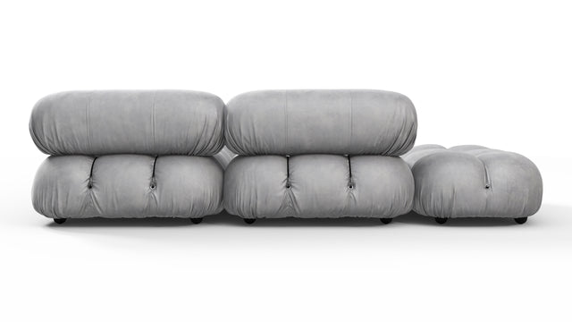 Belia - Belia Sectional, Small Right Corner, Light Gray Velvet