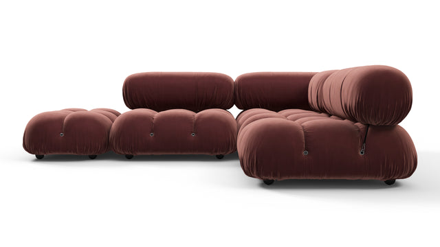 Belia - Belia Sectional, Small Right Corner, Maroon Velvet