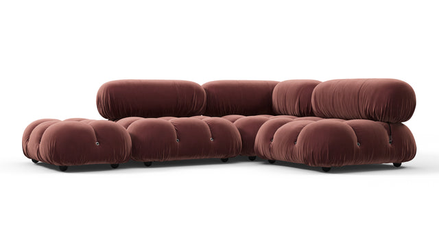 Belia - Belia Sectional, Small Right Corner, Maroon Velvet