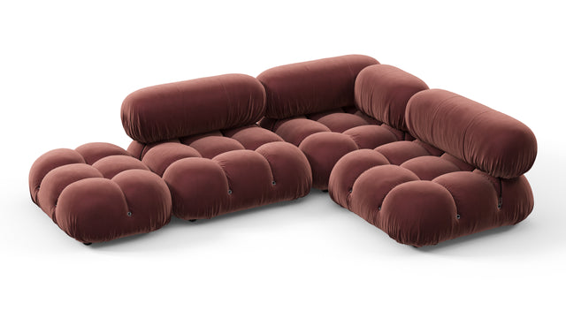 Belia - Belia Sectional, Small Right Corner, Maroon Velvet