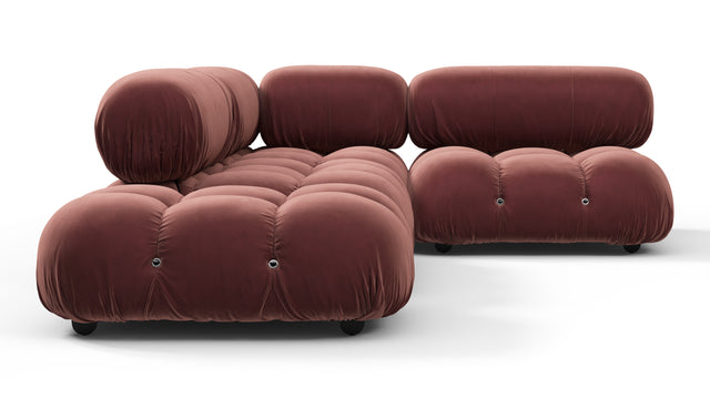 Belia - Belia Sectional, Small Right Corner, Maroon Velvet