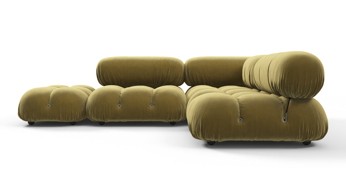 Bellini Sectional - Mario Bellini Sectional, Small Right Corner, Olive Gold Velvet