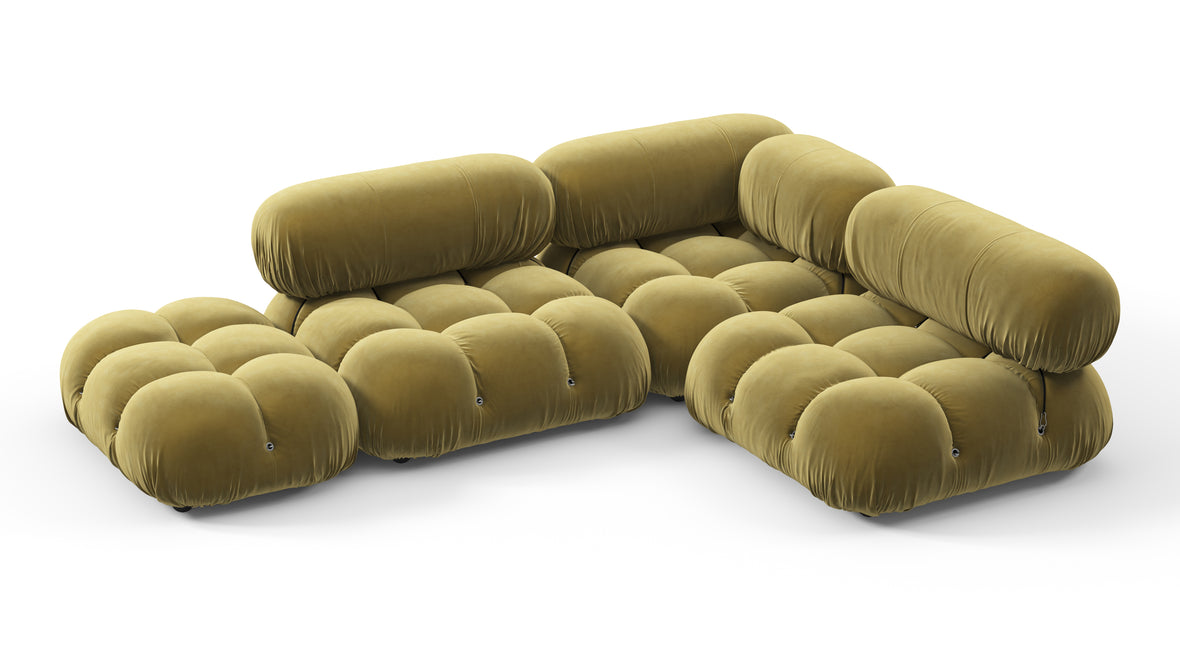 Bellini Sectional - Mario Bellini Sectional, Small Right Corner, Olive Gold Velvet