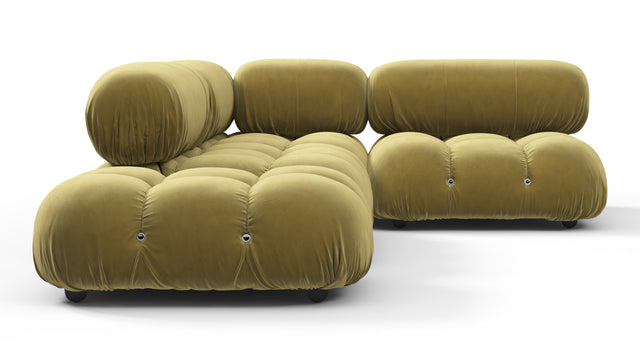 Bellini Sectional - Mario Bellini Sectional, Small Right Corner, Olive Gold Velvet