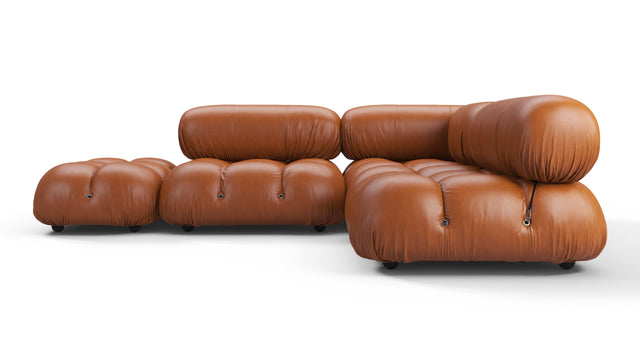 Belia - Belia Sectional, Small Right Corner, Tan Premium Leather