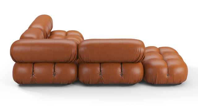 Belia - Belia Sectional, Small Right Corner, Tan Premium Leather