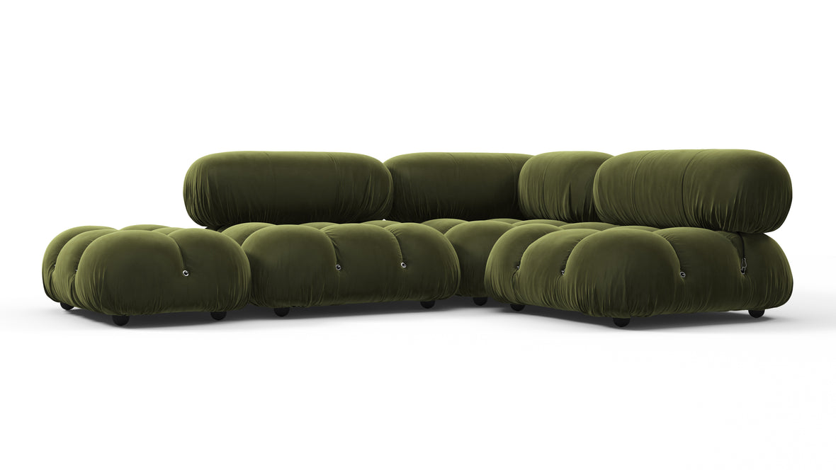 Belia - Belia Sectional, Small Right Corner, Thyme Luxe Velvet