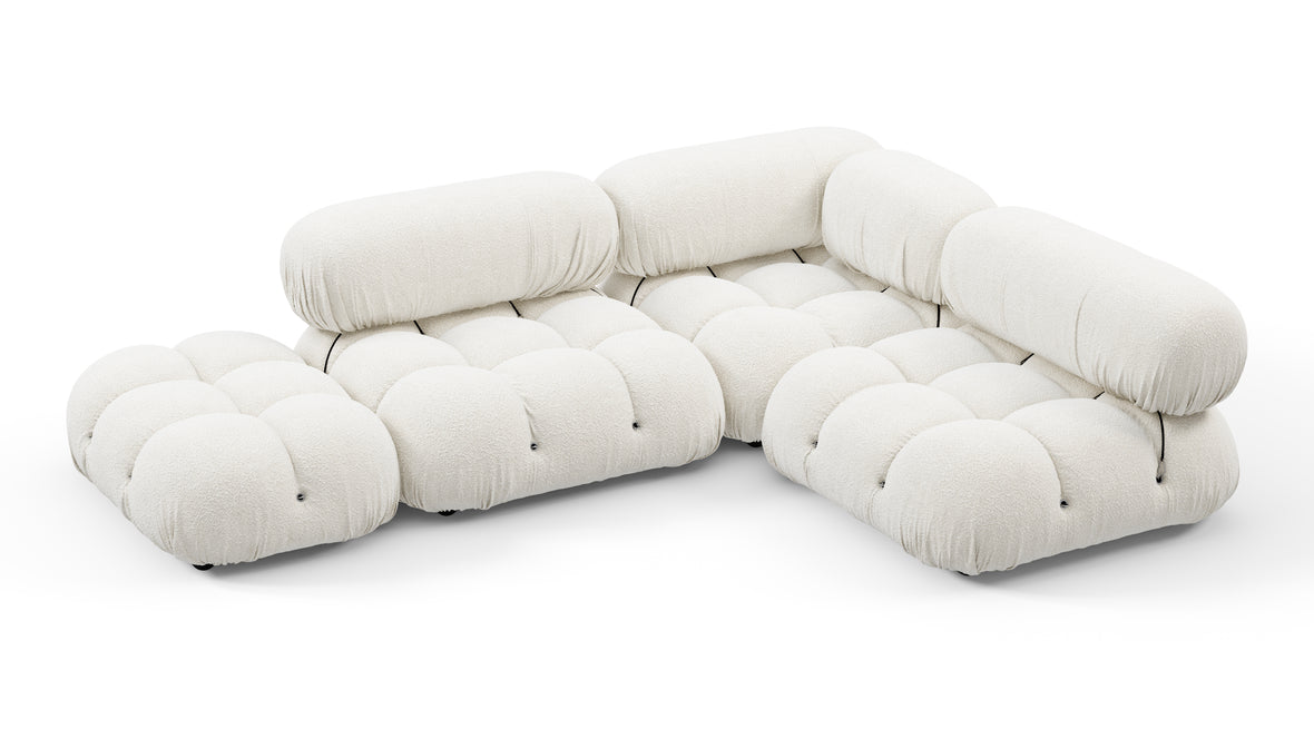 Belia - Belia Sectional, Small Right Corner, White Boucle