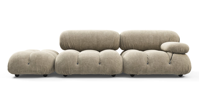 Bellini Sofa - Mario Bellini Open End Sofa, Left, Beige Gray Chenille