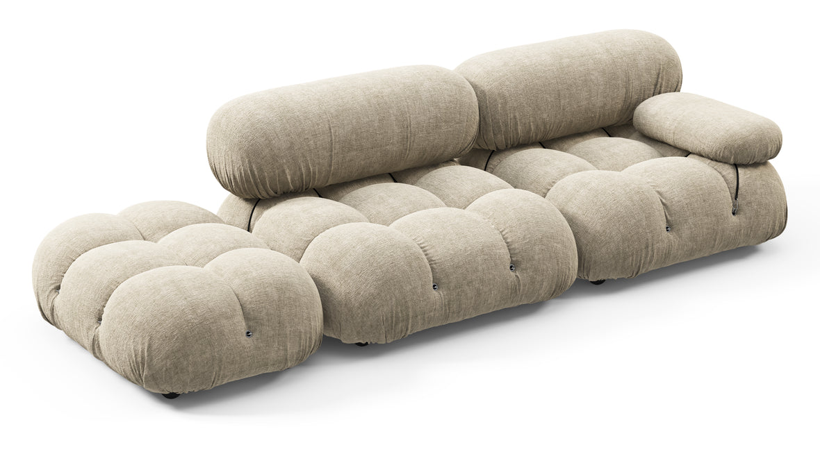 Bellini Sofa - Mario Bellini Open End Sofa, Left, Beige Gray Chenille