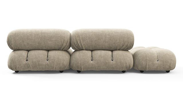 Bellini Sofa - Mario Bellini Open End Sofa, Left, Beige Gray Chenille